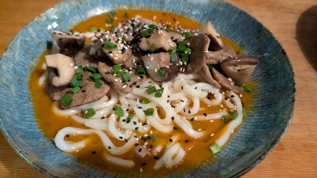 Spice pumpkin udon